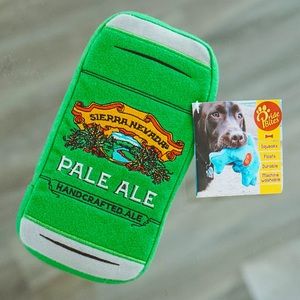 Sierra Nevada beer can shaped dog toy